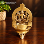 Handcrafted Brass Kamatchi Deepam | Traditional Oil Lamp for Pooja, Hindu Temple Decor & Housewarming Gift