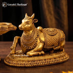 Brass Shivling with Nandi Statue – view 3 of 3