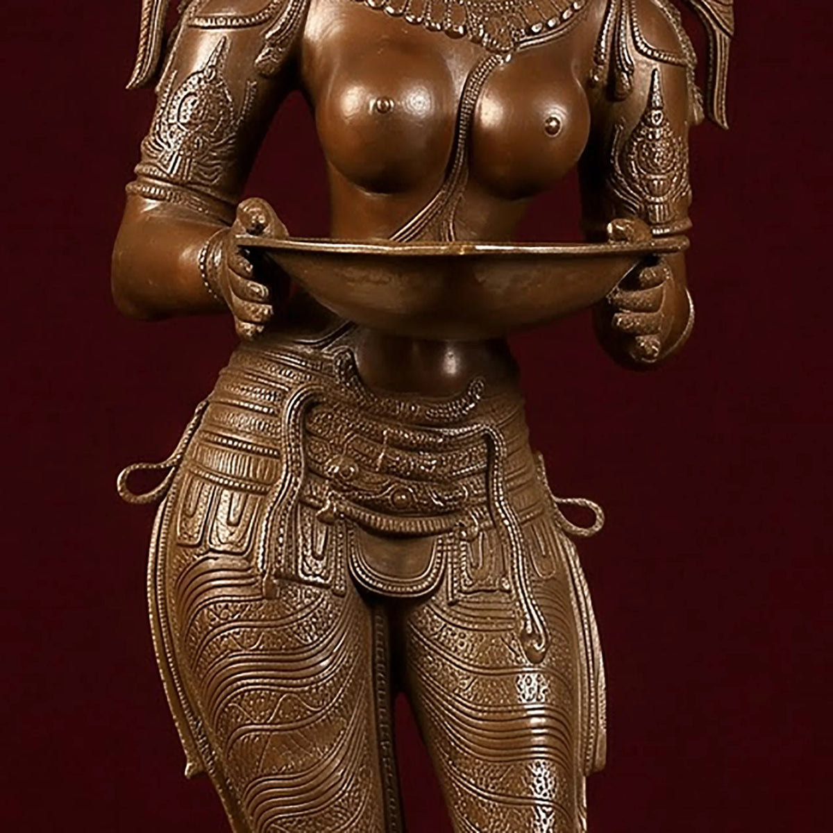 Brass Large Size Deep Lady Figurine – view 3 of 4