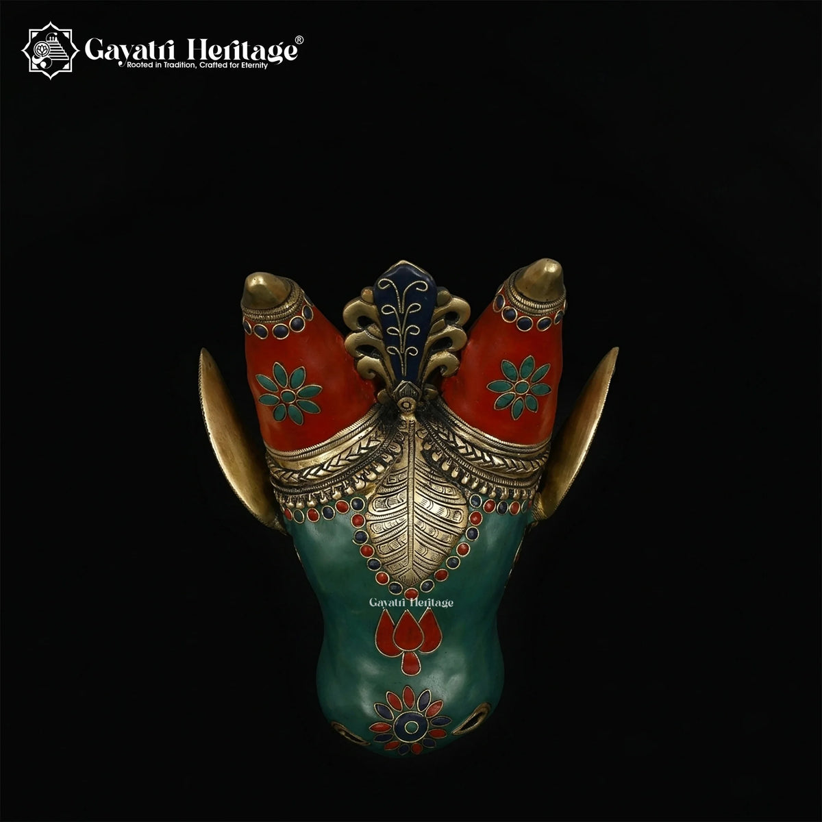 Brass Nandi Wall Décor, 10 inch, handcrafted by Gayatri Heritage