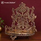 Brass Handcarved Singhasan, Ornate Hindu Deity Throne, Traditional Indian Temple Decor, Brass Idol Seat, Pooja Mandir Accessory