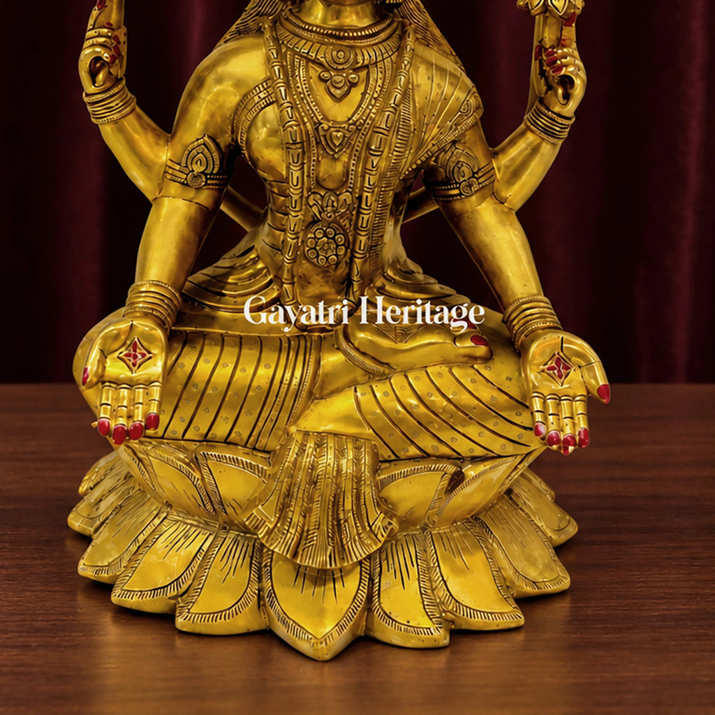 Brass Gaja Lakshmi Statue – view 2 of 4