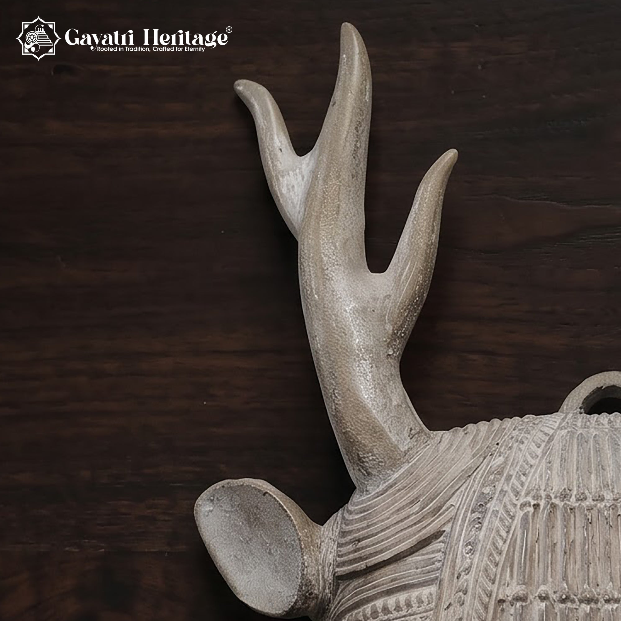 Rare Antique Hand-Carved Deer Head Wall Hanging | 100+ Year Old Stag Antler Folk Art | Rustic Tribal Wall Decor Collectible