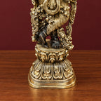 29 Inch Brass Krishna Idol | Handcrafted Black & Gold Finish | Hindu Pooja Room Decor