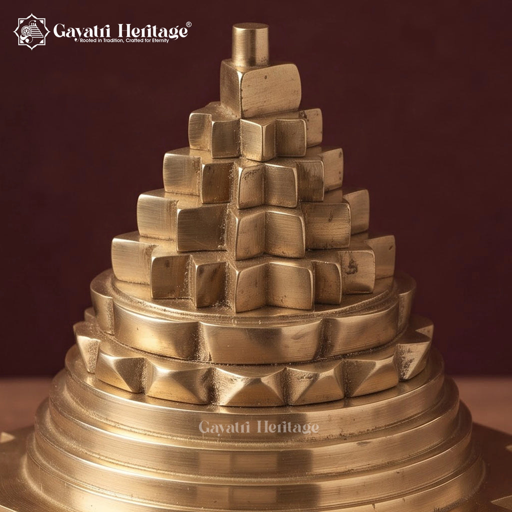 Brass Shri Yantra Meru | Vastu Pooja Decor | Wealth & Prosperity Gift