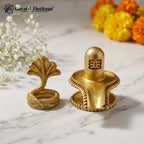 Brass 3D Shivling with Naga Snake | Handcrafted Shiva Lingam Idol | Hindu Pooja & Home Mandir Decor | Spiritual Gift