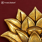 Brass Lotus Wall Hanging | Antique Gold Finish Flower Art | Handmade Wall Decor for Home
