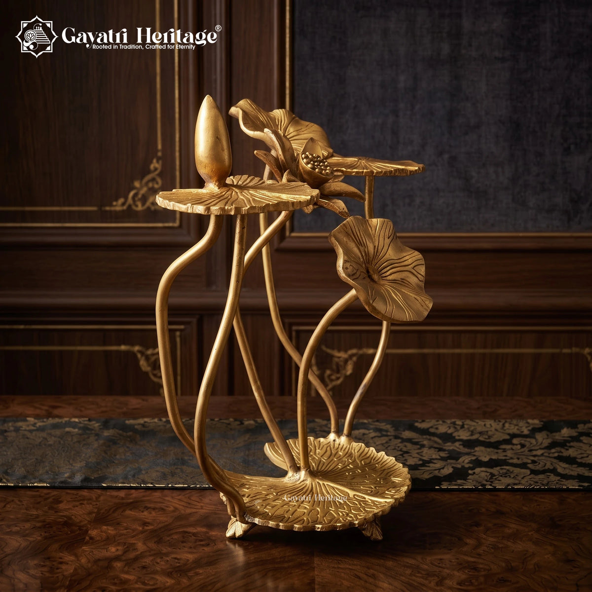 Brass Lotus Candle Stand – view 4 of 4