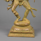 Brass Ardhanarishvara Statue, Dancing Shiva Parvati Sculpture, Antique Patina Hindu Deity Idol, Handcrafted Collector Decor