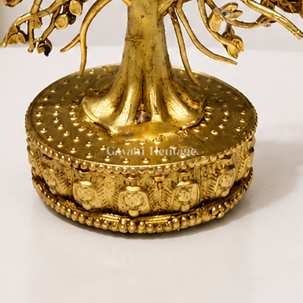 Brass Small Tree Statue | Decorative Metal Tree Figurine | Luxury Home Décor & Tabletop Accent