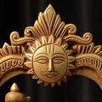 Brass Shiva Parvati Idol | Seated Divine Couple Statue for Mandir Decor (10 Inch)