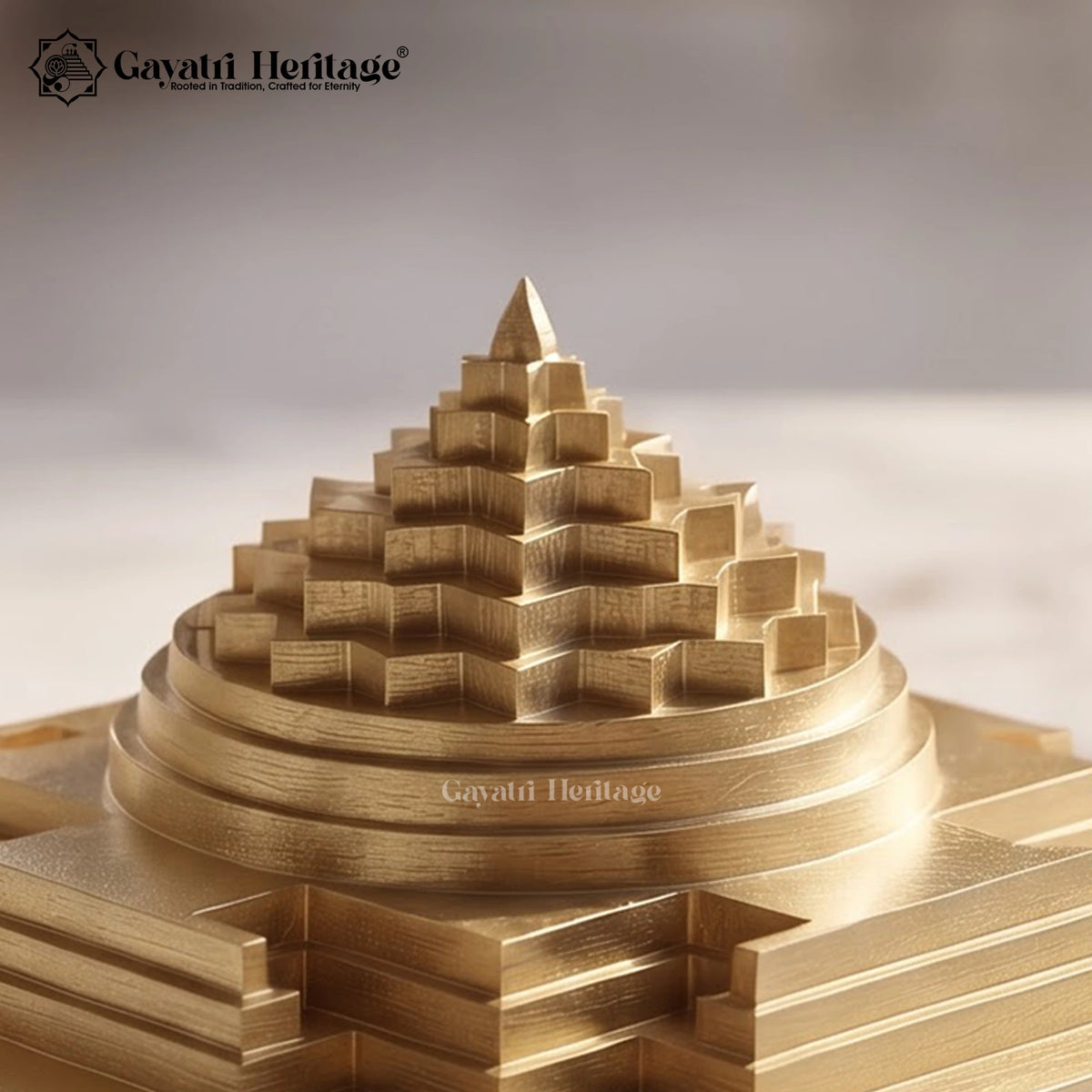 Brass 3D Model Shree Yantra | Sacred Shri Yantra Vastu & Pooja Home Decor | Spiritual Gift