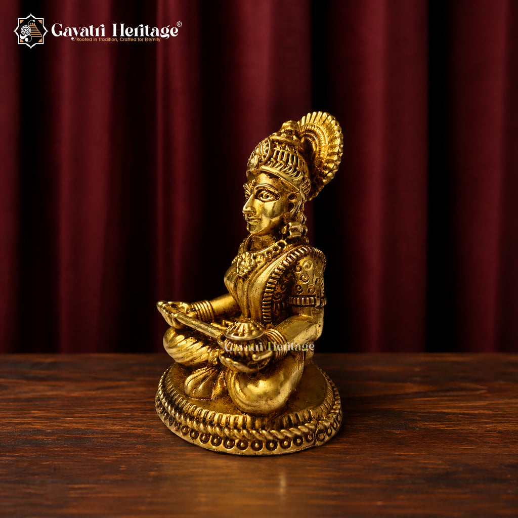 Brass Annapurna Idol | Goddess Annapurna Murti | Home Temple Pooja Decor | Spiritual Gift