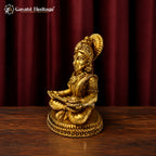 Brass Annapurna Idol | Goddess Annapurna Murti | Home Temple Pooja Decor | Spiritual Gift