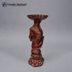 Brass Buddha Palm Candle Holder | Antique Red Finish | Handcrafted Buddha Statue for Home Decor
