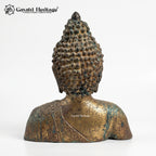 Antique Brass Buddha Bust Statue – Verdigris Patina Finish Gayatri Heritage