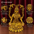 Brass Gaja Lakshmi Statue, 24 inch, handcrafted by Gayatri Heritage