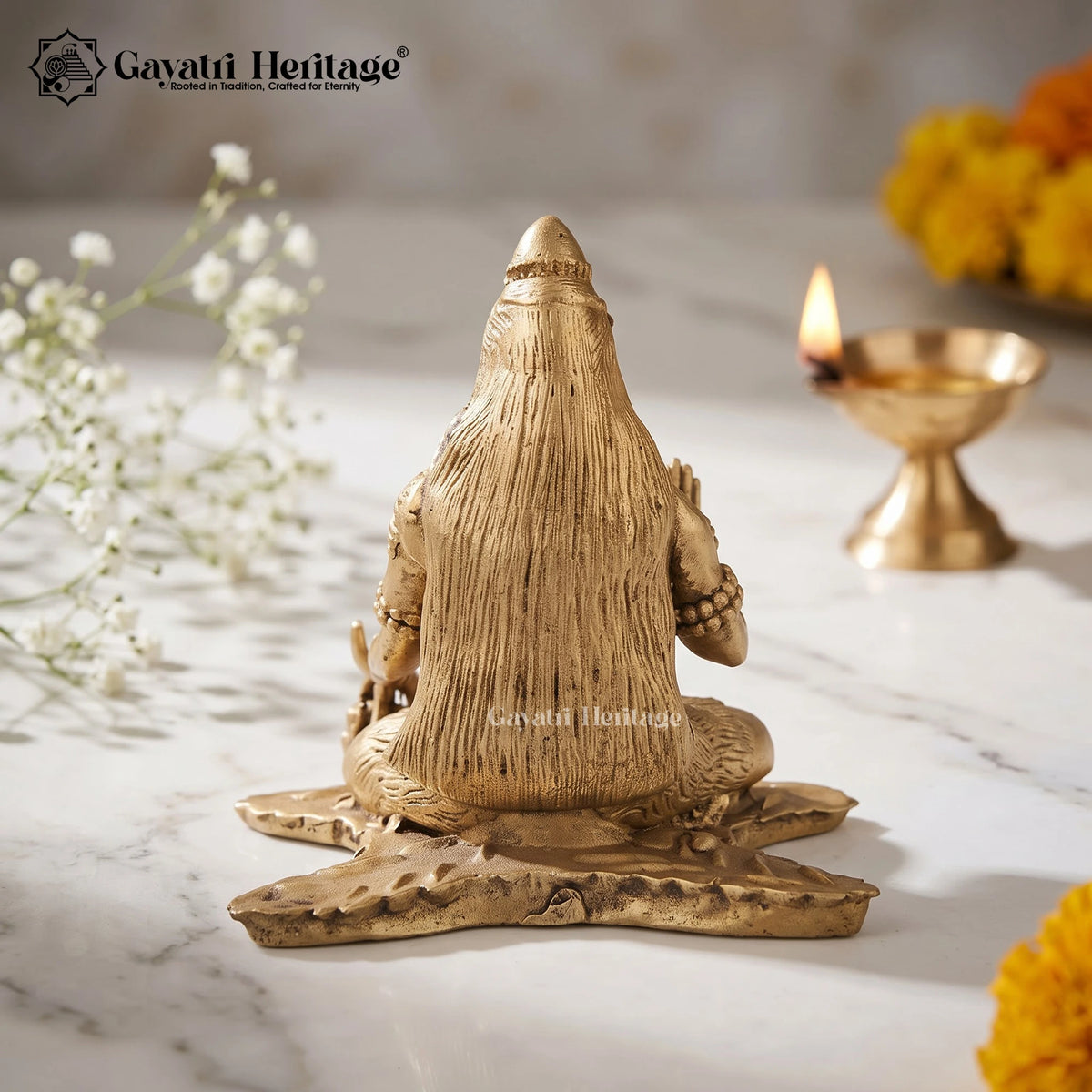 Brass Lord Shiva Statue | Meditating Shiva Idol with Om Blessing Hand | Pooja Room & Temple Decor | Spiritual Gift