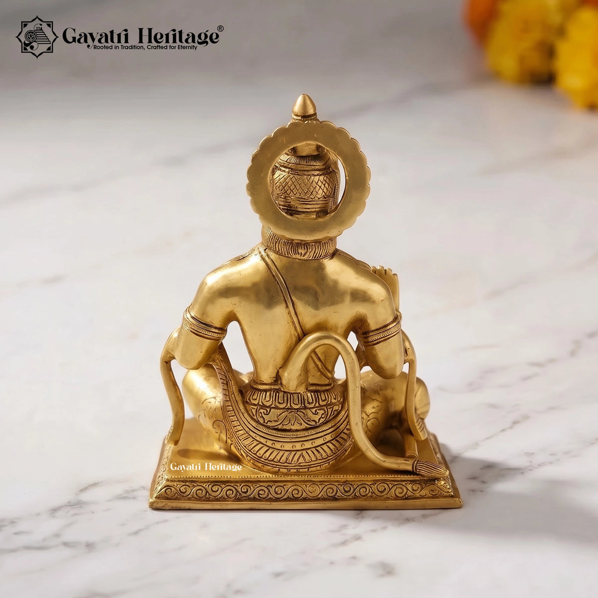 Brass Hanuman Idol | Bajrangbali Murti | Hindu God Statue | Lord Hanuman Sculpture for Home Temple & Pooja Decor
