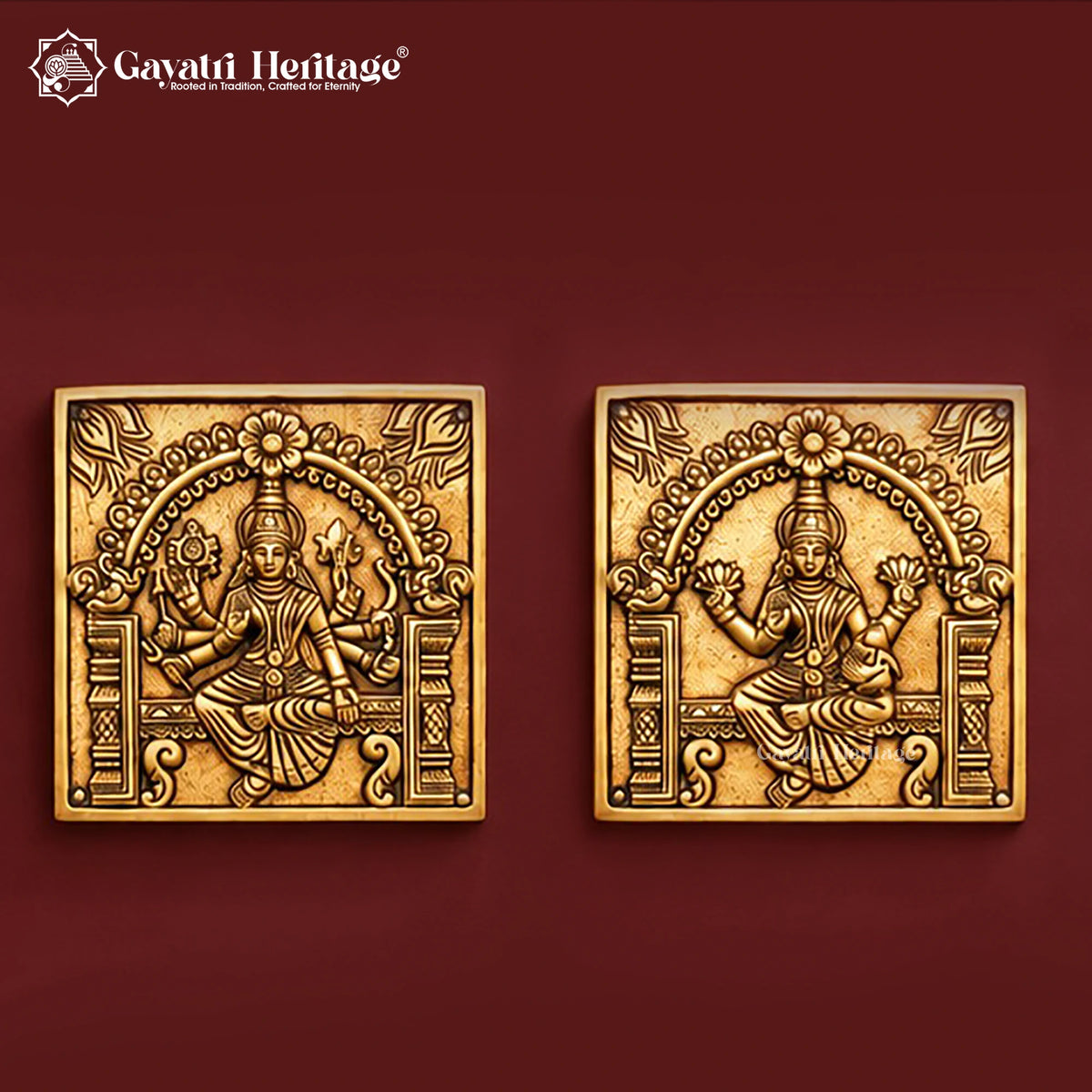 Brass Ashtalakshmi Wall Hanging Set | 9 Piece Lotus Panel | Eight Forms of Goddess Lakshmi Wall Decor