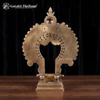 Brass Prabhavali with Kirtimukha and Yali | Traditional Temple Idol Arch (10 Inch)