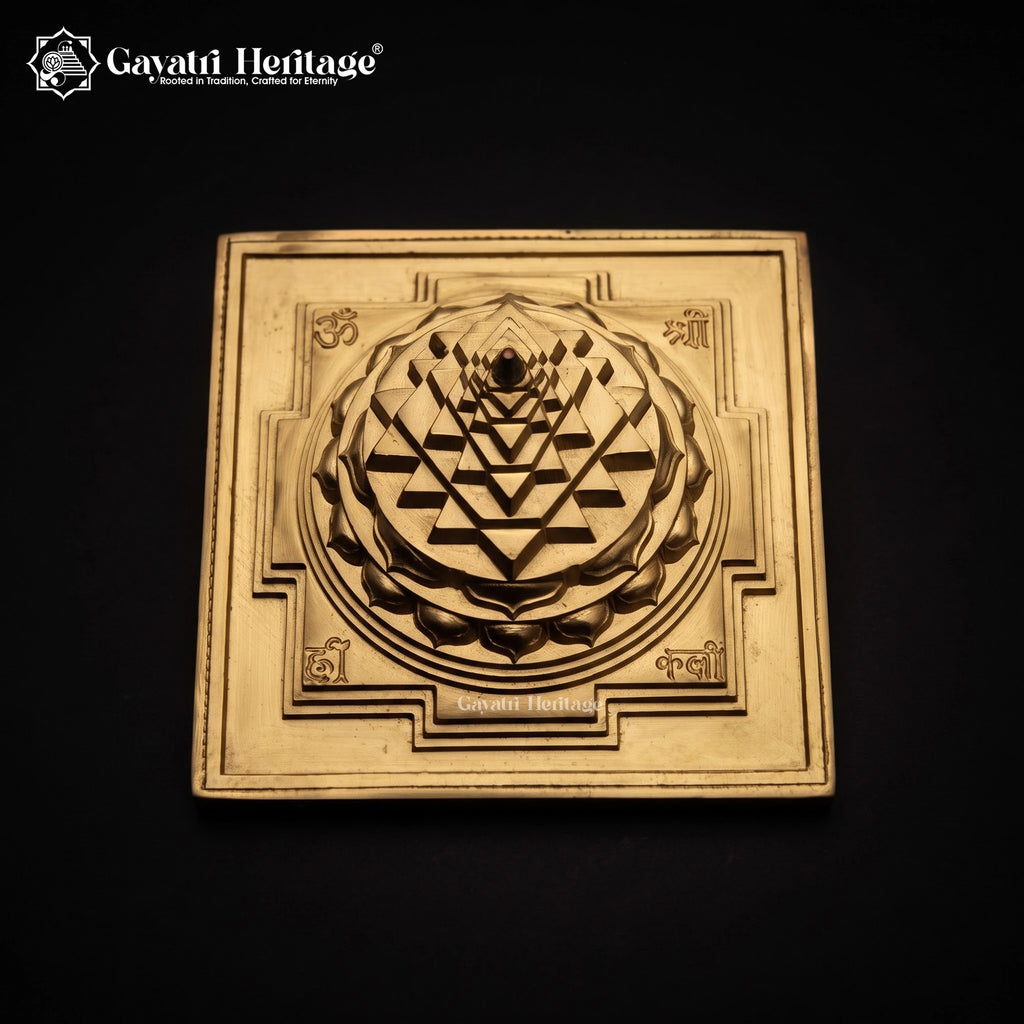 Brass Maha Meru Shree Yantra |Sacred Shri Yantra | Vastu & Pooja Temple Decor | Spiritual & Prosperity Gift