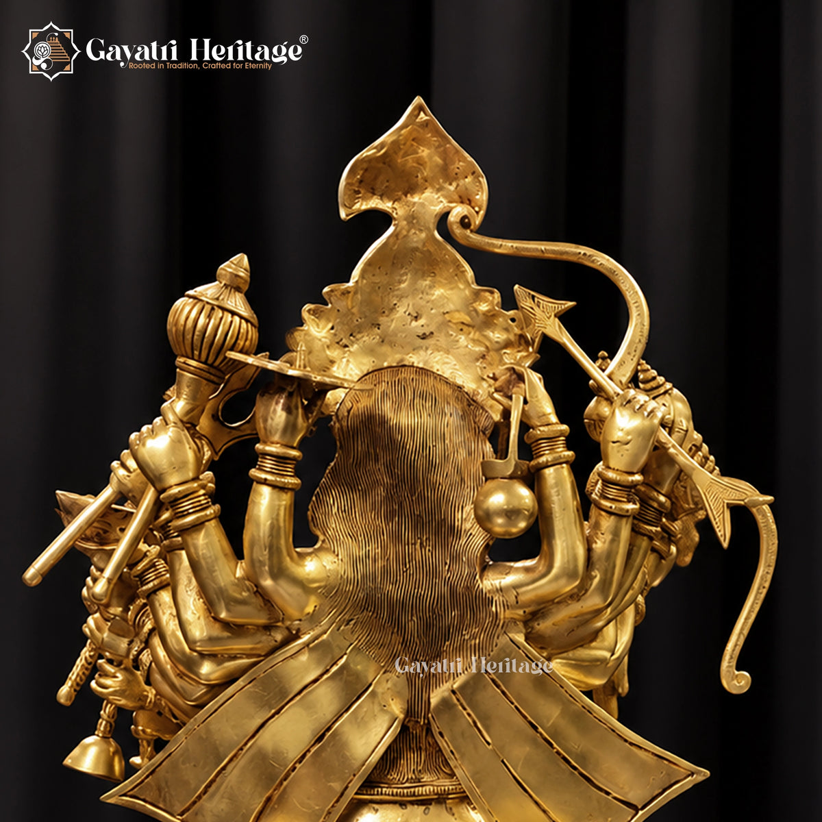 18-Handed Brass Durga Maa Statue – view 4 of 5
