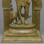 Handcrafted Brass Murugan Idol | Green Patina Finish with Kirtimukha Arch | South Indian Temple Decor