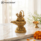 Brass Shivling Idol, Lord Shiva Mahadev with Ganga, Trishul & Snake, Shiva Lingam for Home Mandir & Pooja