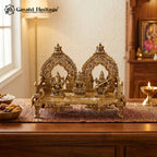 Brass Pooja Singhasan – Handcrafted Deity Throne for Home Temple | Gayatri Heritage