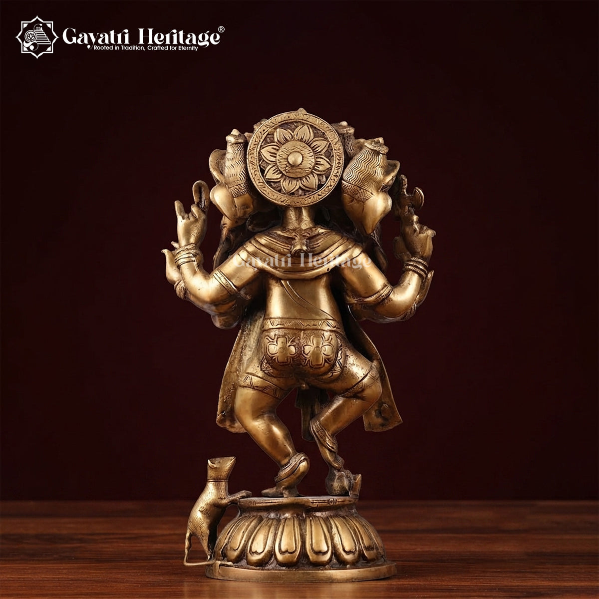 Brass Panchmukhi Ganesha – Antique Finish Charm | Gayatri Heritage