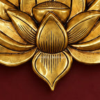 Brass Lotus Wall Hanging | Antique Gold Finish Flower Art | Handmade Wall Decor for Home