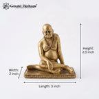 Brass Neem Karoli Baba Statue | Handcrafted Sitting Baba Murti | Spiritual Guru Idol | Meditation & Pooja Decor
