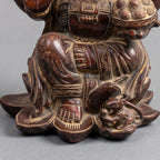 Brass Ganesha Statue | Antique Finish Ganesh Idol Seated on Lotus | 16 Inch Hindu God Home Decor