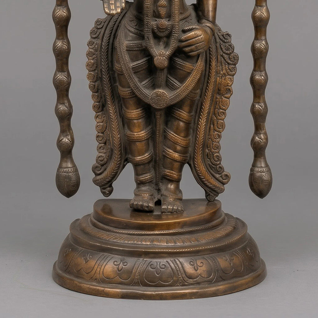 Brass Tirupati Balaji Statue | Black Antique Finish | Standing Venkateswara Idol (16 Inch)