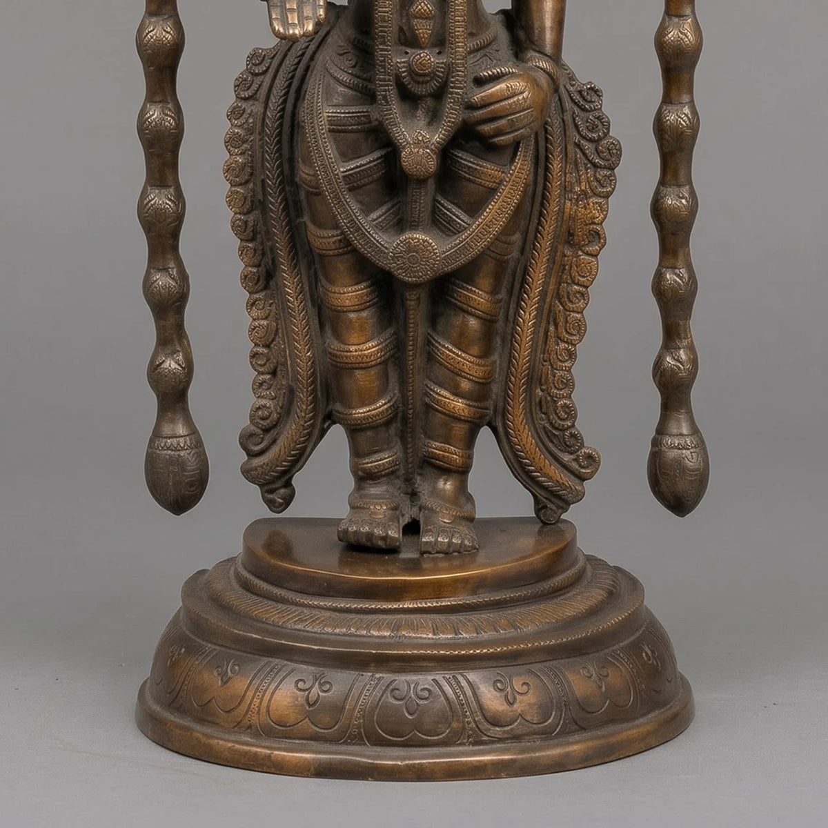 Brass Tirupati Balaji Statue | Black Antique Finish | Standing Venkateswara Idol (16 Inch)