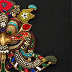 Brass Kirtimukha Wall Hanging with Pearl Bead Stone Inlay – Nazar Battu & Main Door Decor