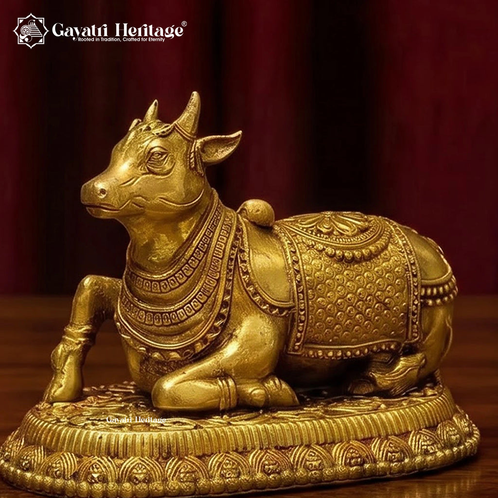 Brass Shiva Lingam with Nandi Set – view 6 of 6