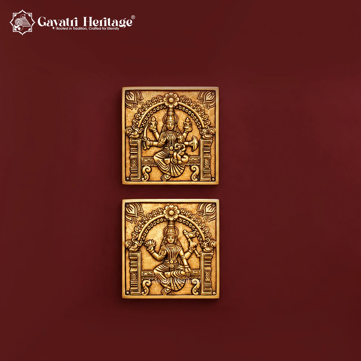 Brass Ashtalakshmi Wall Hanging Set | 9 Piece Lotus Panel | Eight Forms of Goddess Lakshmi Wall Decor