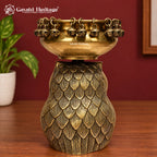 Brass Owl Urli with Bells – Handmade Lakshmi Owl Flower Bowl, Floating Candle & Diwali Decor