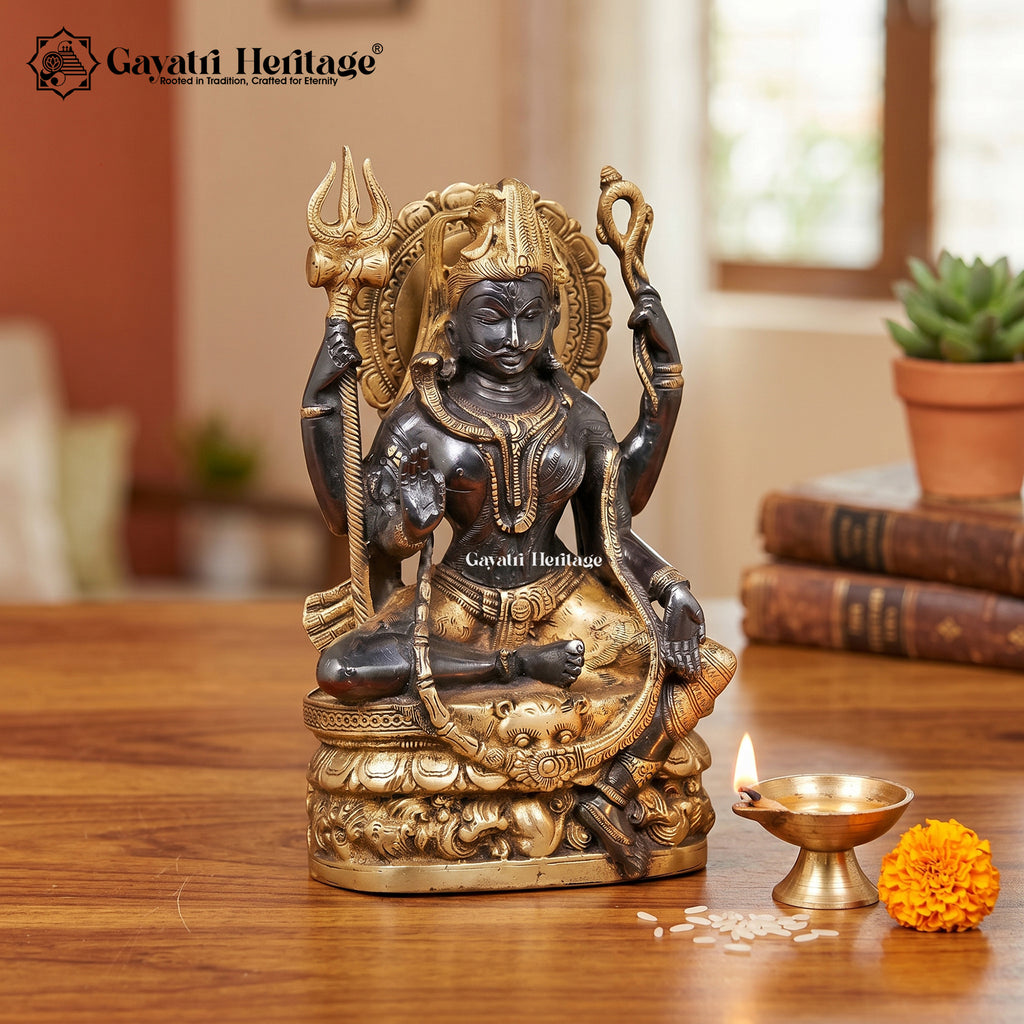 Brass Ardhnareshwara Statue – Fusion of Masculine & Feminine Energies | Gayatri Heritage