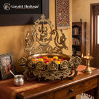 Brass Ashta Lakshmi Urli – Blessings of Wealth & Prosperity | Gayatri Heritage