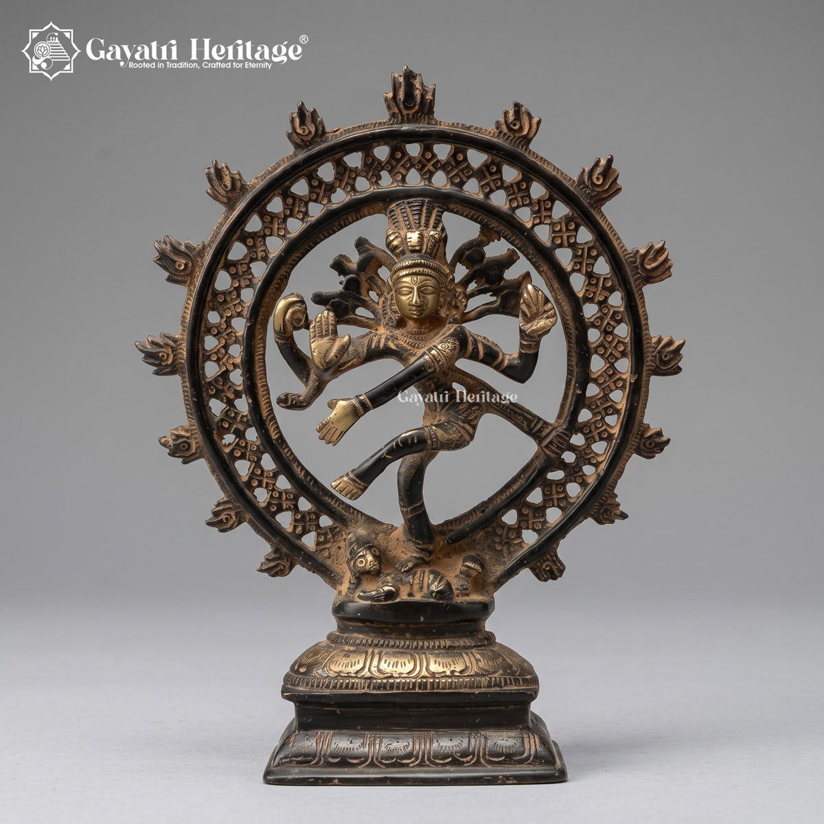 Vintage Brass Nataraja Statue, 8 inch, handcrafted by Gayatri Heritage