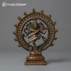 Brass Nataraja Statue, 9.5 inch, handcrafted by Gayatri Heritage