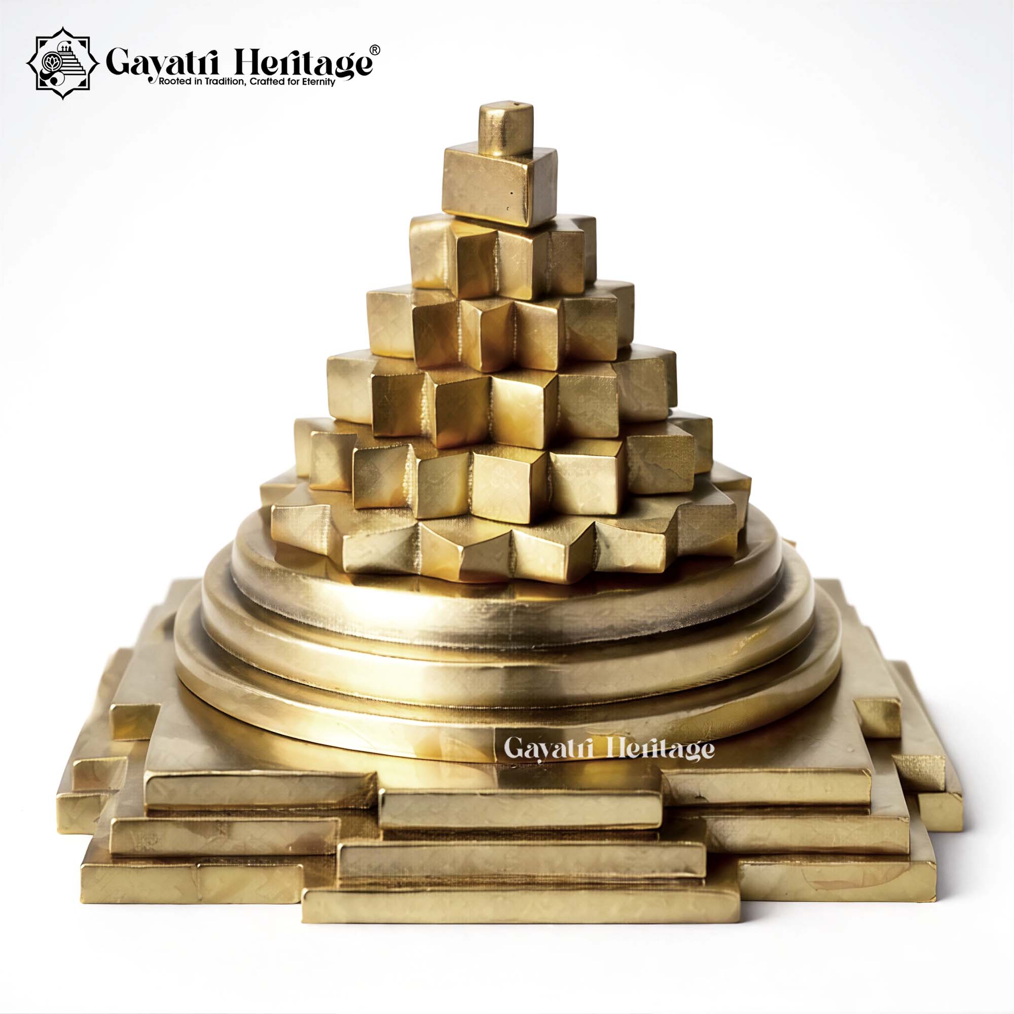 Brass Meru Shree Yantra – Sacred Vastu Energy Symbol | Gayatri Heritage