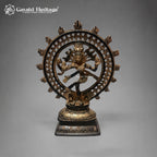 Brass Nataraja Sculpture, 9.5 inch, handcrafted by Gayatri Heritage