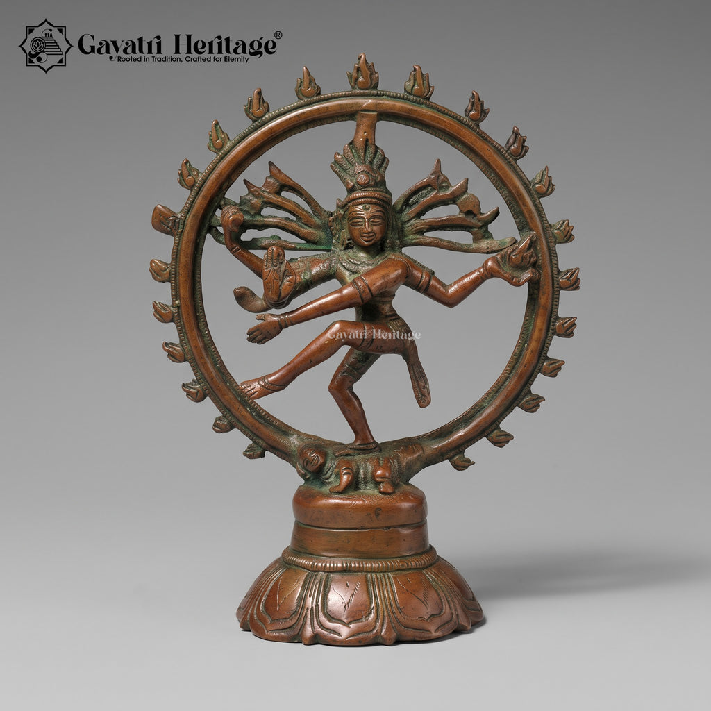 Vintage Brass Nataraja Statue, 6 inch, handcrafted by Gayatri Heritage