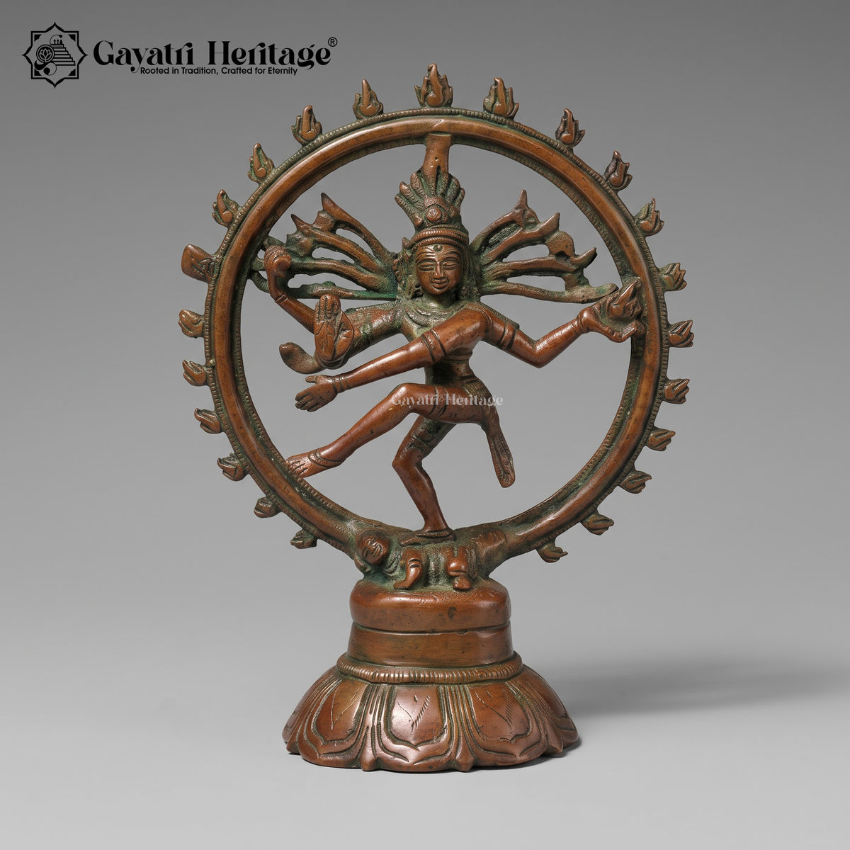 Vintage Brass Nataraja Statue, 6 inch, handcrafted by Gayatri Heritage