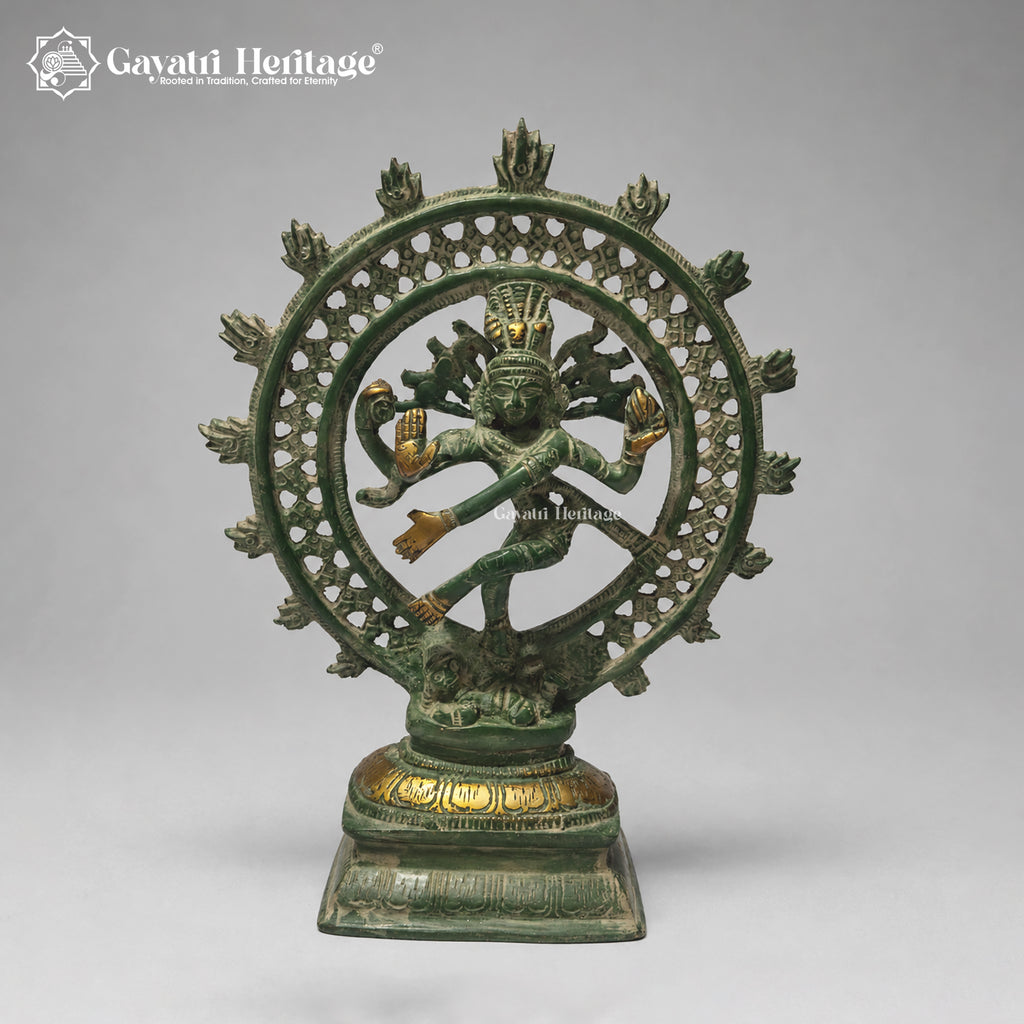 Vintage Brass Nataraja Idol, 8 inch, handcrafted by Gayatri Heritage