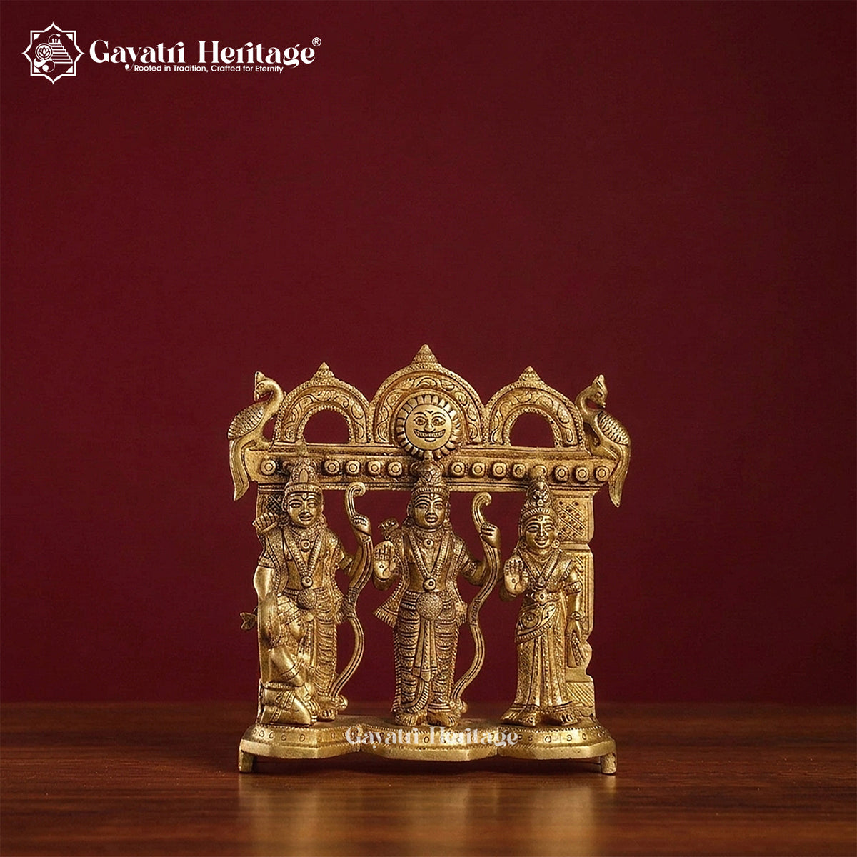 Brass Ram Darbar Statue – Divine Lord Rama Idol with Family | Gayatri Heritage